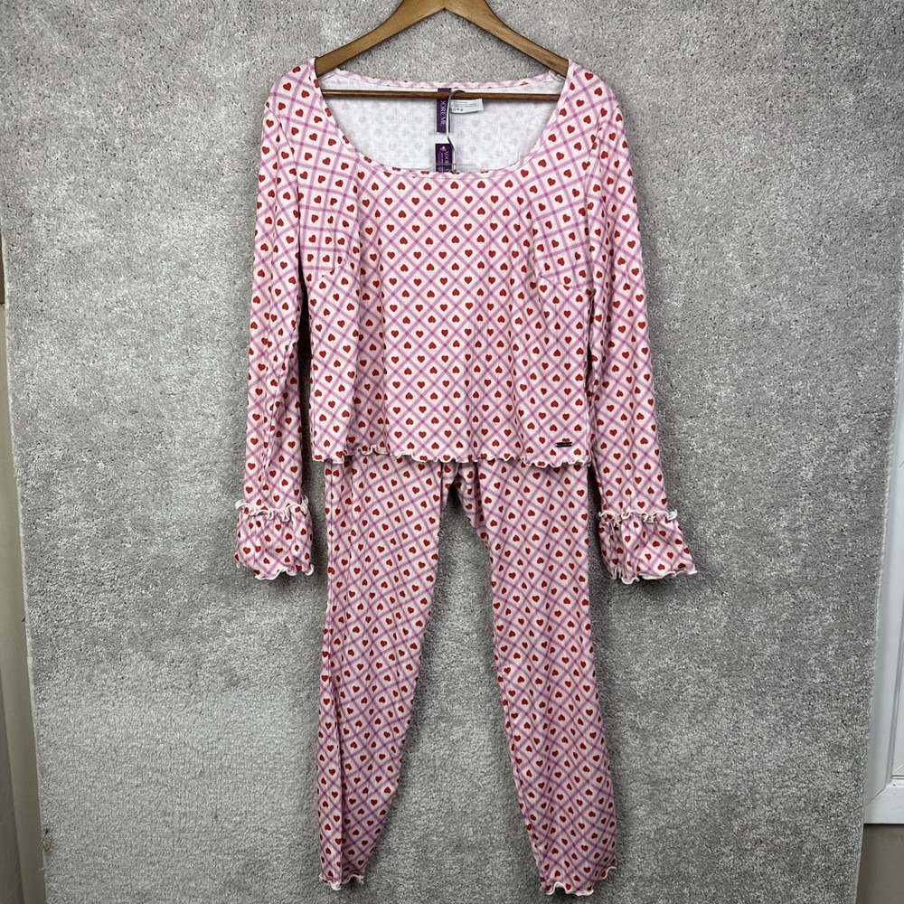 Adore Me Audra Pink Love PJ Pajama Largeβ Set NWT Valentines Red Hearts